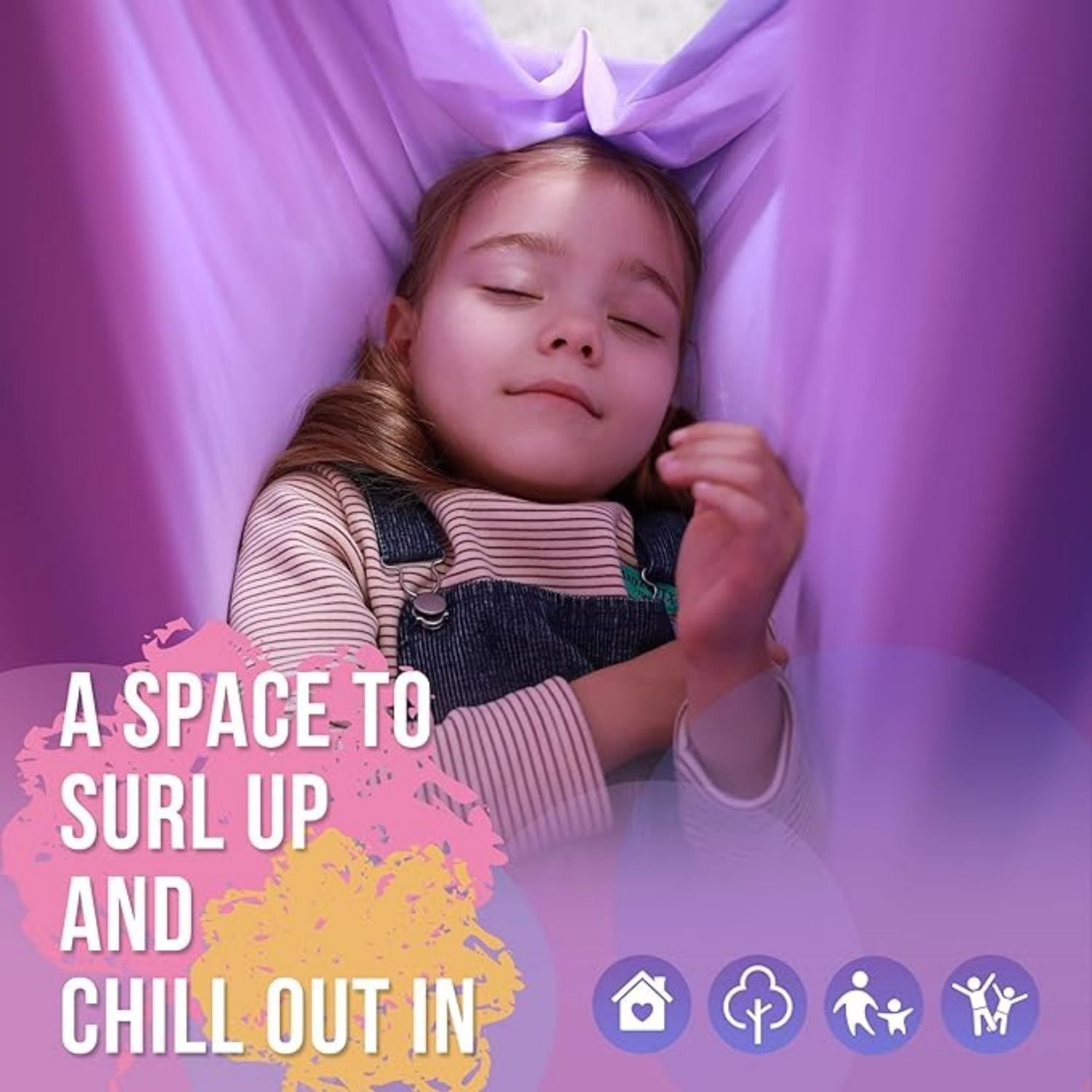 Sensory Swing for Kids & Adults, Double Layer Therapy Cuddle Swing, Holds up to 300lbs