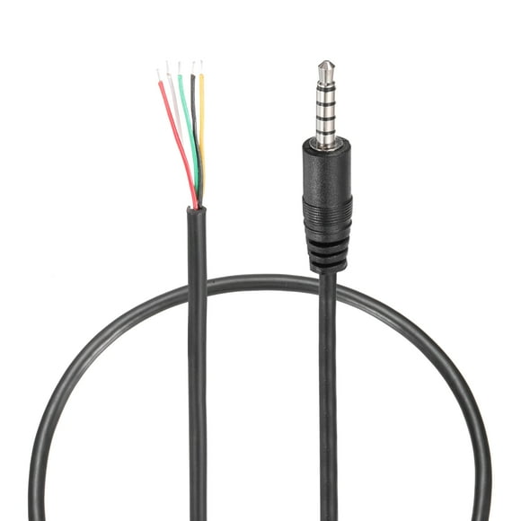 3.5mm Aux Cable Replacement Audio Cable Cord, 1ft 5 Pole Male to Bare Wire Audio Cable, Hi-Fi Stereo Sound Audio Cable Cord  2 Pcs