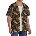 thumbnail image 2 of Balery Squirrel Gathering Nuts Camisa Casual de Manga Corta con Botones para Hombre, Texturizada, Estilo Cubano, para Playa, Verano-Small, 2 of 5