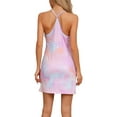 thumbnail image 3 of INSPIRE CHIC Women's Sleeveless Lounge Camisole Sleepwear Nightshirt V Neck Racerback Tie Dye Nightgown L Purple, 3 of 6