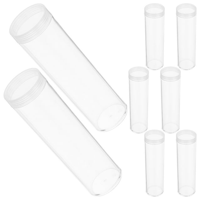 Nestingho 8pcs Plastic Coin Tubes for Storage and Protection Transparent Holders for Coin Enthusiasts