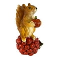 thumbnail image 2 of Harvest Squirrel Standing on Pumpkin Acorn Berries Figurine 4.9 Inch 3 Piece Set, 2 of 7