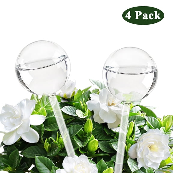 Yalumo 4 PCS Plant Watering Globes, Iridescent Glass Self Watering Globes Spikes, Plant Self Watering Devices, Automatic Water Bulbs for Indoor Plants, Decorative Self Watering Planter Insert
