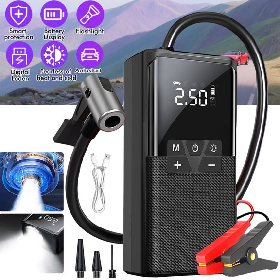Jump Starter with Air Compressor,Kepeak 1800A Car Battery Jump Starter (5.0L Gas/3.0L Diesel), 150PSI 12V Battery Jumper Starter Portable