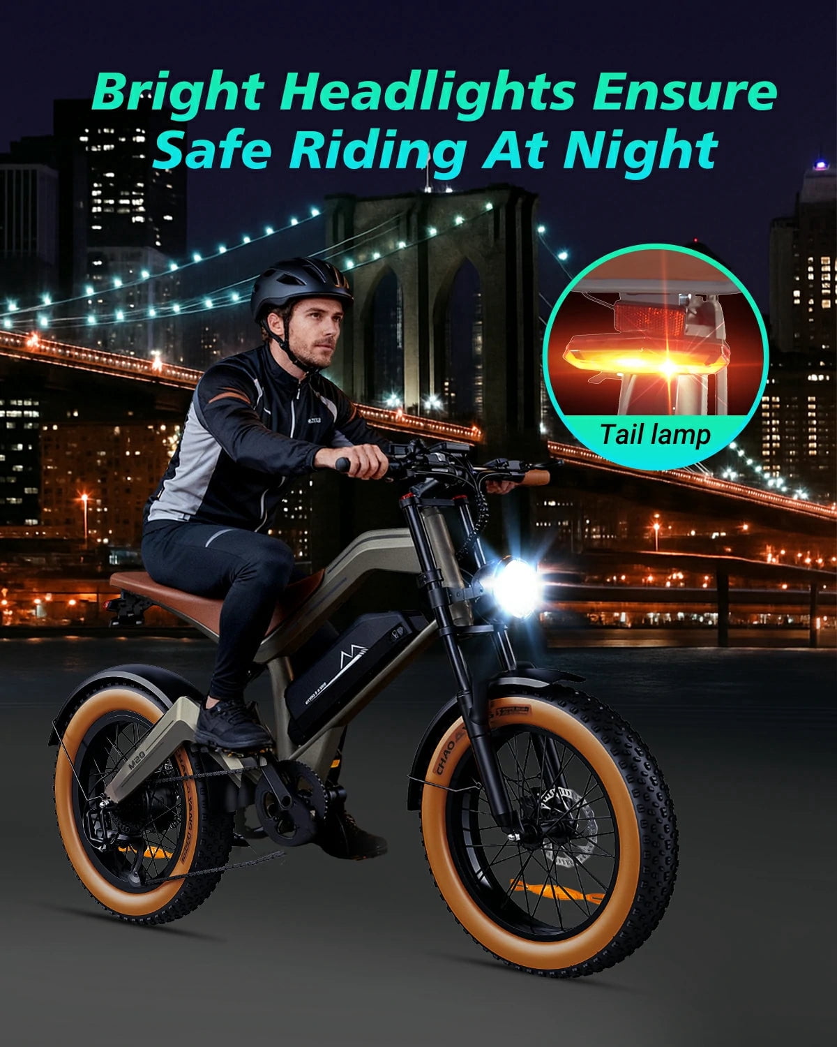 DYU M20 All-Terrain Electric Bike for Adult, 100 Miles Long-Range Mountain Bike, Peak 1500W Motor, 28MPH, 48V 18Ah, UL2849