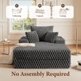 thumbnail image 5 of ATHOPE 67.3" Chaise Lounge Chair Indoor, Corduroy Couch Chair with Pillows, Comfy Reading Chairs with Wide Arms, Upholstered Sleeper Sofa for Living Room, No Assembly Required, Gray, 5 of 8