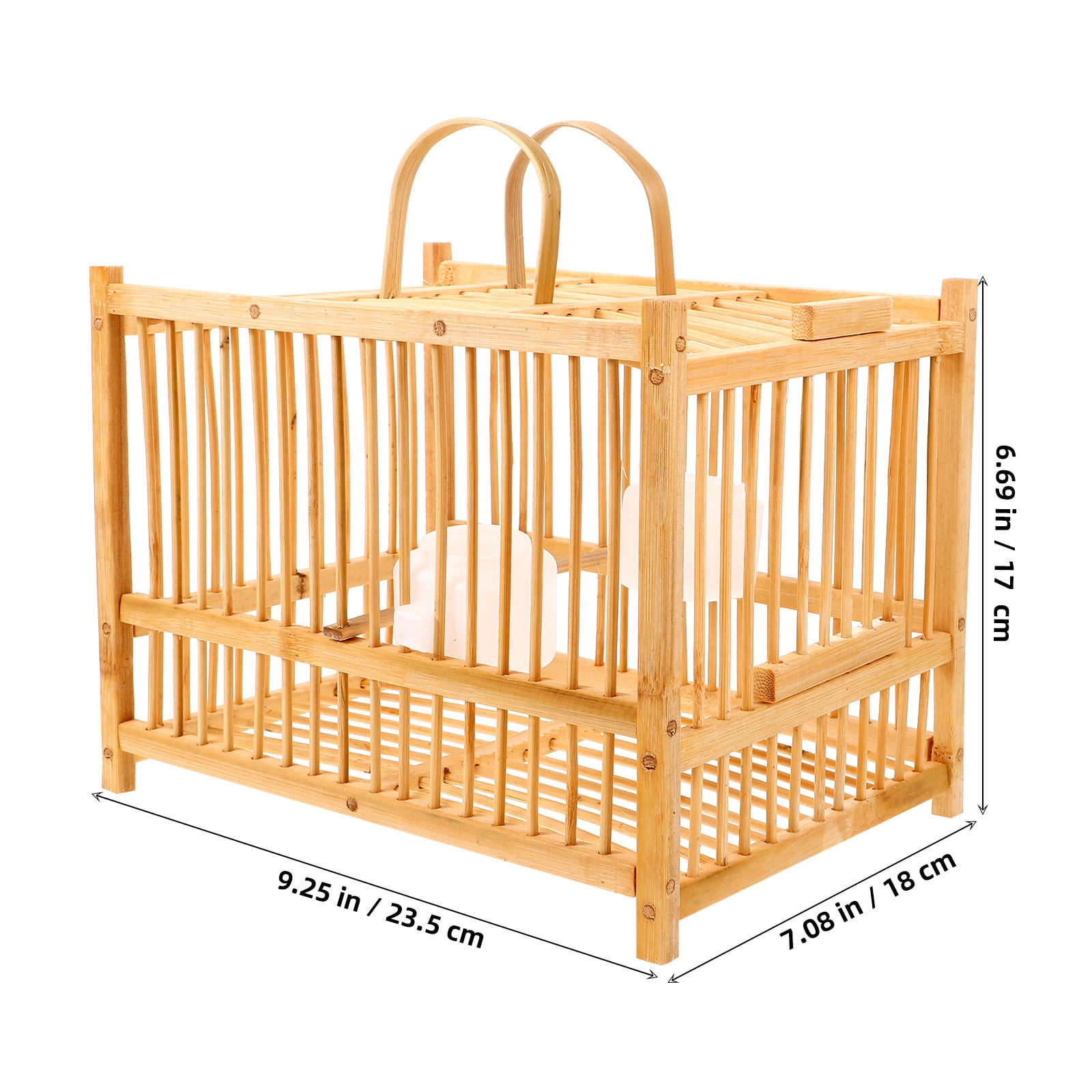 OFFIGAM Cage Double Layer Orange Bird Cage with Stand and Spacious for Small Birds