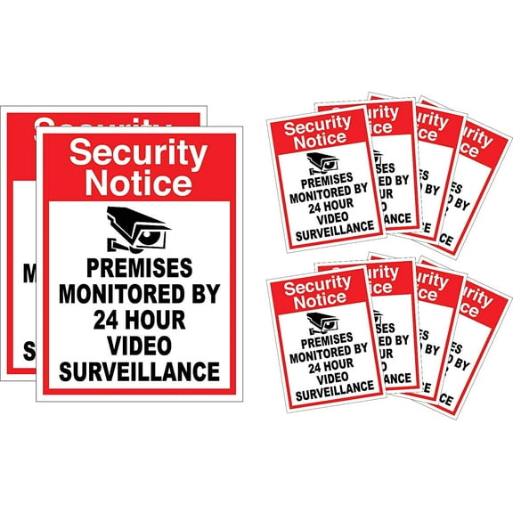 10 3M Home Surveillance Security Camera Video Sticker Warning Decal Outdoor Sign