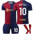 thumbnail image 1 of GZSL 2425 Barcelona Home Football Training Kit, Number # 10 Soccer Jersey, Colorful Short-Sleeve Kids Football Jersey with White Lettering and Small Logo Three-Piece Set/24, 1 of 9