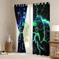 thumbnail image 3 of Homewish Blue Green Gamepad Black Out Curtains for Kids, Modern Gaming Gamer Curtains Pack of 2 (42x63 Each), Neon Nature Lightning Bedroom Curtains, Living Room Curtains Decor, 3 of 7
