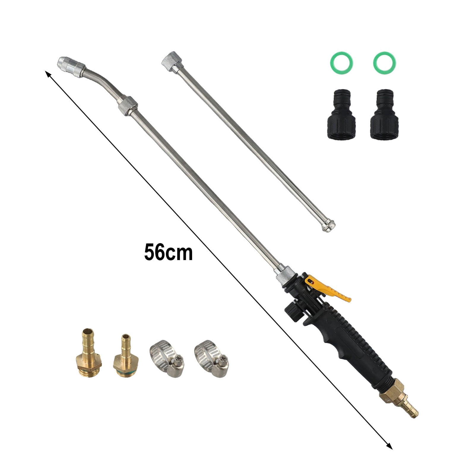 Adjustable Garden Sprayer Wand with Brass Barbs for 3/8\" 1/4\" Hose, Stainless Steel Retractable Spray Nozzle, Lockable Handle, Multi-Length Design for Car Wash, Plant Watering, Cleaning