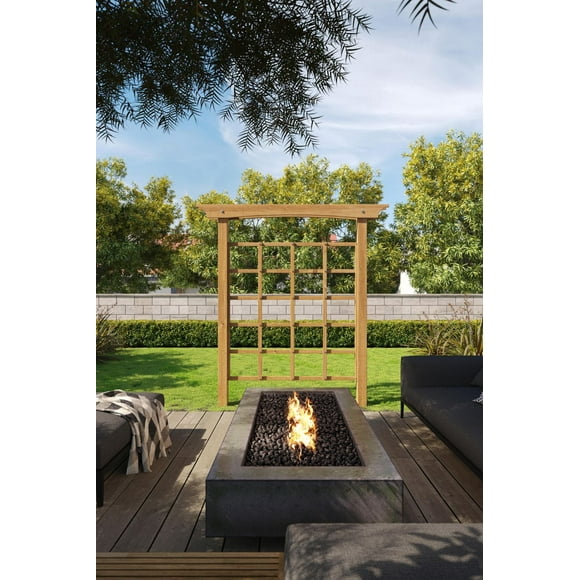 Vita 61"L x 82"H Heartwood Cedar Trellis, Golden Brown, VA68899