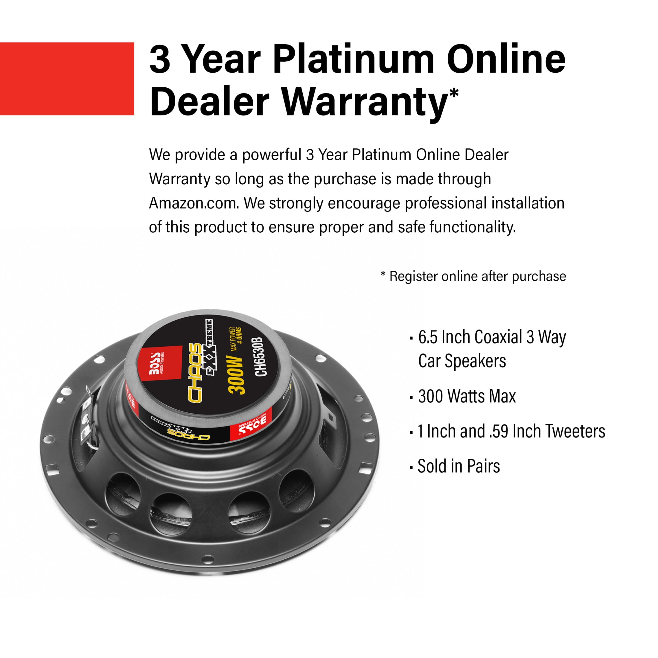 BOSS Audio CH6530B Chaos Series 6.5 Inch 300W Max Car Door