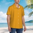 thumbnail image 5 of Xecao Goldenrod print Hawaiian shirt - a stylish short-sleeve button-down for men, perfect for casual beach and tropical outings., 5 of 9
