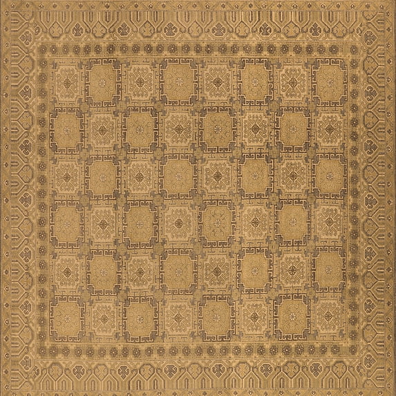 Ahgly Company Indoor Square Oriental Brown Industrial Area Rugs, 5' Square