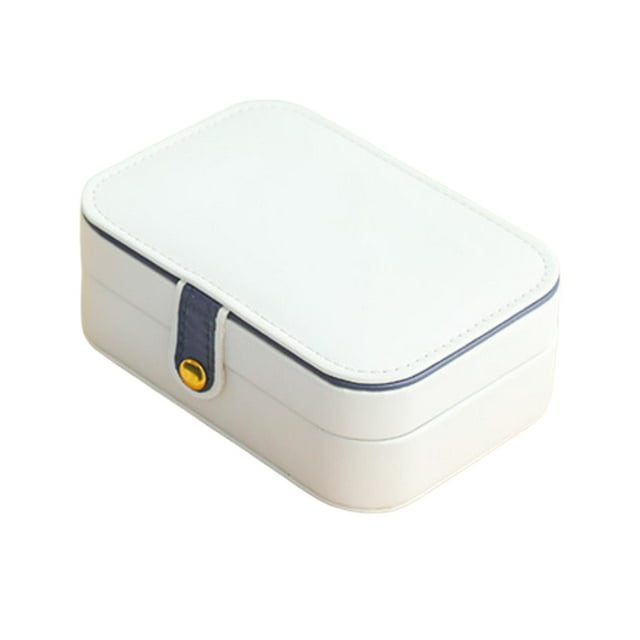 Caja de joyería Caja de joyería para niñas Idea de regalo Accesorios de viaje duraderos exquisitos para organizador de joyas de viaje para pendientes Blanco Salvador Organizador de joyas