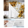 thumbnail image 5 of No Hook Shower Curtain with Snap-in Liner, Farmhouse Sunflower Waterproof Fabric Bathroom Curtains, Vintage Daisy Butterflies Gray Wood Bath Curtains & Mesh Top Window 66"x72", 5 of 9