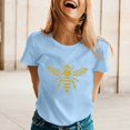 thumbnail image 2 of Alun Happy Bees' Day Womens T Shirts Women Loose Comfortable Summer Classic Crewneck Short Sleeve Tees Soft Lightweight Cute Honeybee Graphic Festival Celebration Tops 1-Blue M, 2 of 4