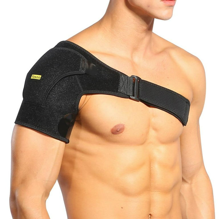 Yosoo Shoulder Brace Elastic Support Strap Wrap Belt Shoulder Support Black