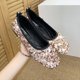 thumbnail image 4 of Amzcrzy Zapatos de mujer,Zapatos de mujer,Zapatillas de mujer, Zapatos de punta puntiaguda para mujer, con decoración de lentejuelas, informales, cómodos y planos. Sandalias Mujer Zapatillas De Casa, 4 of 5