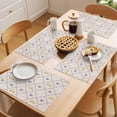 thumbnail image 5 of Summer Flowers Placemats Set of 8, Watercolor Crown Grid Beige Lines Cotton Non-Slip Place Mats Washable Table Mats for Kitchen Dining Table Decorations Indoor/Outdoor, 5 of 9