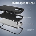 thumbnail image 5 of Compatible with iPhone 15 Case 6.1 Inch, iPhone 14 Case, Heavy Duty Defender 3-Layer Rugged Shockproof Drop Protective Cover Phone Cases Both for iPhone 13/14/15 (Black), 5 of 14