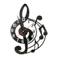 thumbnail image 2 of Fancyes Wall Clock Dekor Unique Musical Note Design Non -ticking Decorative Watch Quiet Movement for Office Classroom Children Bedroom Black, 2 of 8