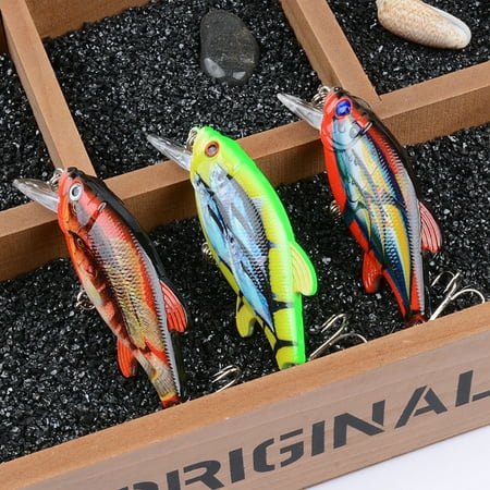 ASKMZ 8cm 3D Eyes Painted Bionic Wobbler Swim Minnow Artificial Fishing Lure Hard Bait