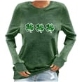 thumbnail image 2 of qolati St Patricks Day Shirts for Women Irish Shamrocks Clovers Graphic T-Shirt Holiday Party Casual Long Sleeve Tunic Tops Green XXL, 2 of 4