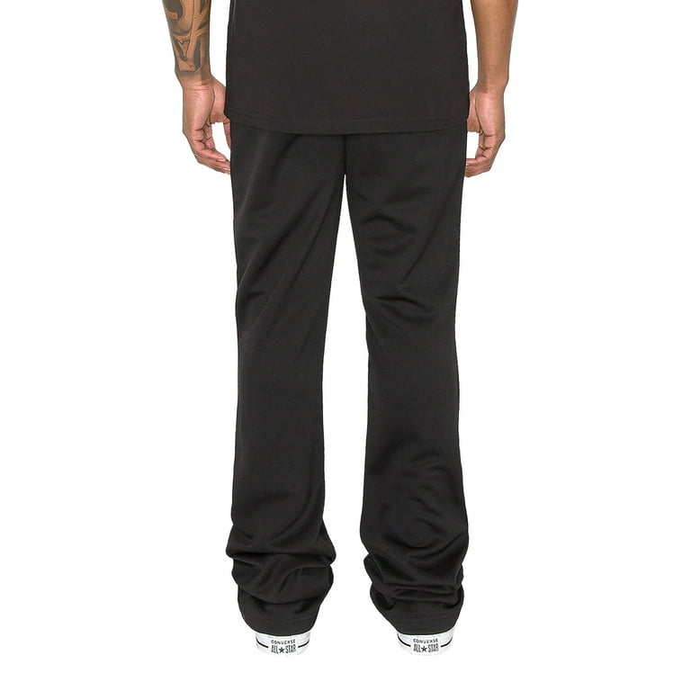 Victorious Men s Essential Solid Flare Stacked Track Pants TR592 Black Medium