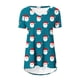 thumbnail image 4 of Puntoco Blusa de cuello en V con mangas raglán cortas y espalda larga con estampado navideño informal a la moda para mujer, 4 of 5