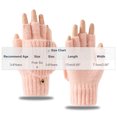 thumbnail image 3 of Mooqilaa Girls Winter Gloves Size 3-8 Years, Warm Outdoor Fingerless Flip Top Knitted Gloves for Cold Weather Pink, 3 of 4
