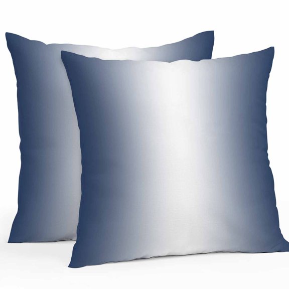Navy Blue Outdoor Pillow Covers Pack of 2 and White Gradient Waterproof Throw Pillow Covers Decorative Cushion Cases for Patio Garden Tent Balcony Couch 18x18 inch