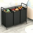 thumbnail image 4 of 3-Bag Laundry Basket Hamper Laundry Sorter Cart Laundry Room Organization With Heavy Duty Rolling Lockable Wheels And Removable Bags,Spring,Minimalist,Summer Tops, 4 of 10