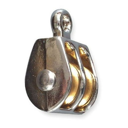 Fixed Eye Double Pulley, Chrome
