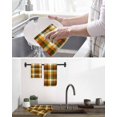 thumbnail image 5 of Orange Yellow Green Plaid Kitchen Dish Towels for Drying Dishes Set of 2, Fall Gingham Rustic Waffle Weave Microfiber Hand Tea Bathroom Towels Quick Dry & Absorbent Towel 15.7x23.6, 5 of 7