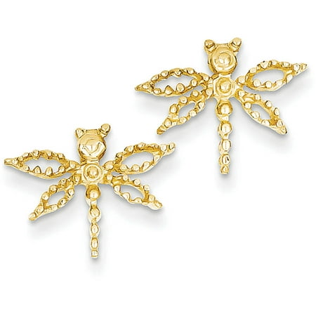 14k Yellow Gold Dragonfly Earrings - 1.6 Grams