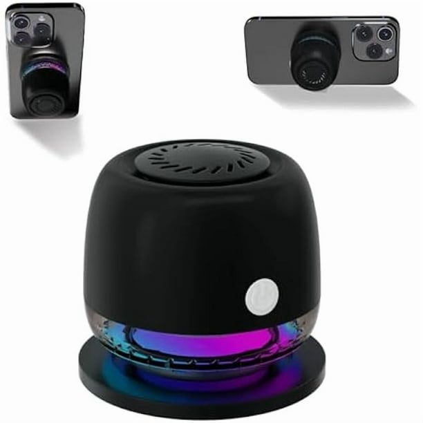wonima11 IPX67 Waterproof Shower Bluetooth Speaker,Magnetic Speakers,Wireless Induction Bluetooth Speaker with 6 RGB Light,Ideal Gift for Men,Women,Outdoor,Camping,Party,Room,Car,Home (Black)