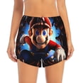 thumbnail image 4 of Lsque Mario Printed Women's Running Shorts with Liner Pockets,Elastic Quick Dry Workout Athletic Gym Yoga Shorts,Womens High Waist Shorts-X-Large, 4 of 9