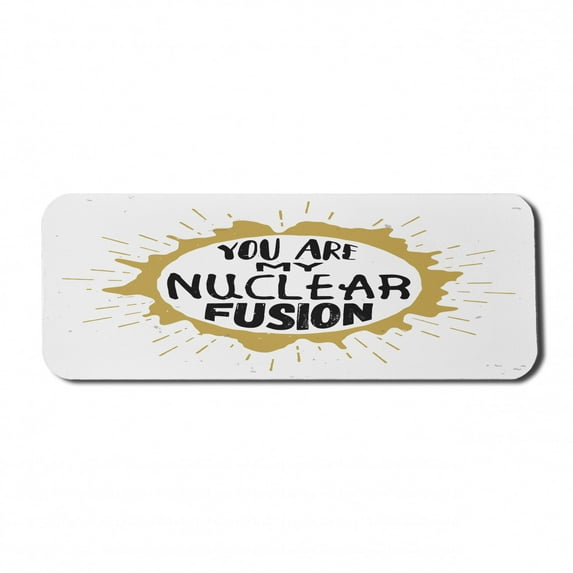 Saying Computer Mouse Pad, Love Message Inside the Round Star with Cosmic Wind Around Retro Style, Rectangle Non-Slip Rubber Mousepad Large, 31" x 12" Gaming Size, Sand Brown and Black, by Ambesonne