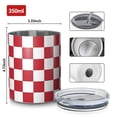 thumbnail image 4 of 12oz Coffee Tumblers Red and White Checkered Pattern Stainless Steel Vacuum Insulated Travel Tumbler Coffee Cups Mug with Lid and Straw with Cleaning Brush for Cold & Hot Drinks, 4 of 5