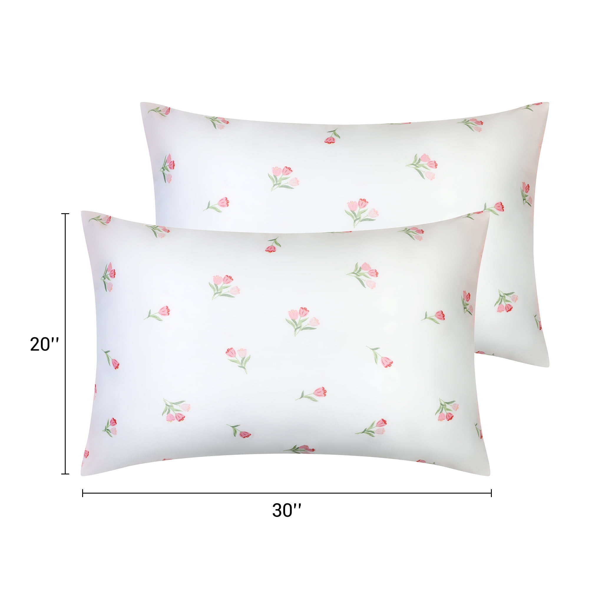Unique Bargains 2 Pack Pillowcase Breathable Soft Floral Pillow Cases Gift Pink