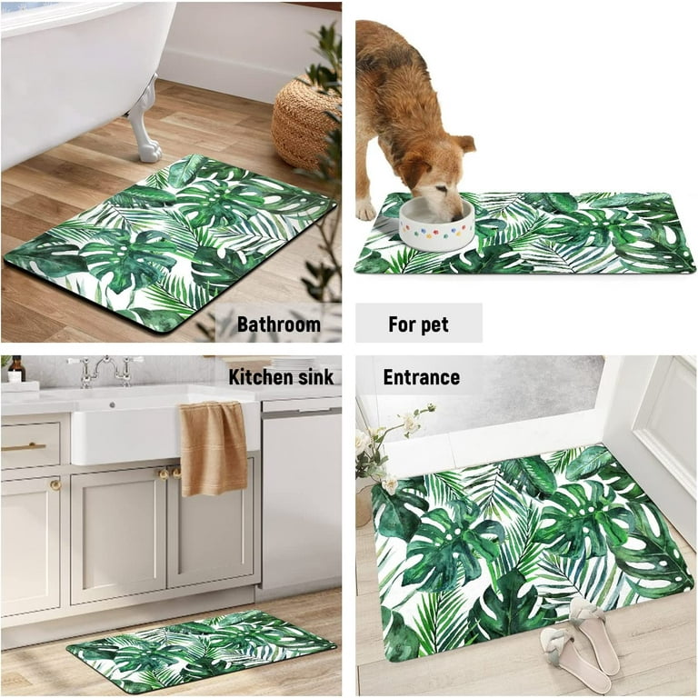 Boho Sunflower Anti Fatigue Kitchen Rugs, Vintage Absorbent Non