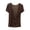 Coffee, variant on Womens Solid Color Plus Size Wrap Tops Sexy Deep V Neck Modal T Shirt Summer Short Sleeve Loose Fit Lounge Blouse Beige M