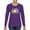 Purple, variant on Baseball Mom Cheetah Glitter Sports Womens Graphic Long Sleeve T-Shirt, Navy, Small