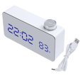 thumbnail image 2 of Reloj de Escritorio LED Pantalla de 24/12 tiempo de tiempo de tiempo de Reloj con Espejo LED Yotijar Espejo LED Despertador, 2 of 10
