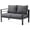 Gray, variant on Delmango Outdoor Patio Furniture Sofa, 2-Seater Metal Frame Chair Couch with Removable Washable Cushions, Wide Armrests & All-Weather for Garden, Balcony, Backyard - Grey