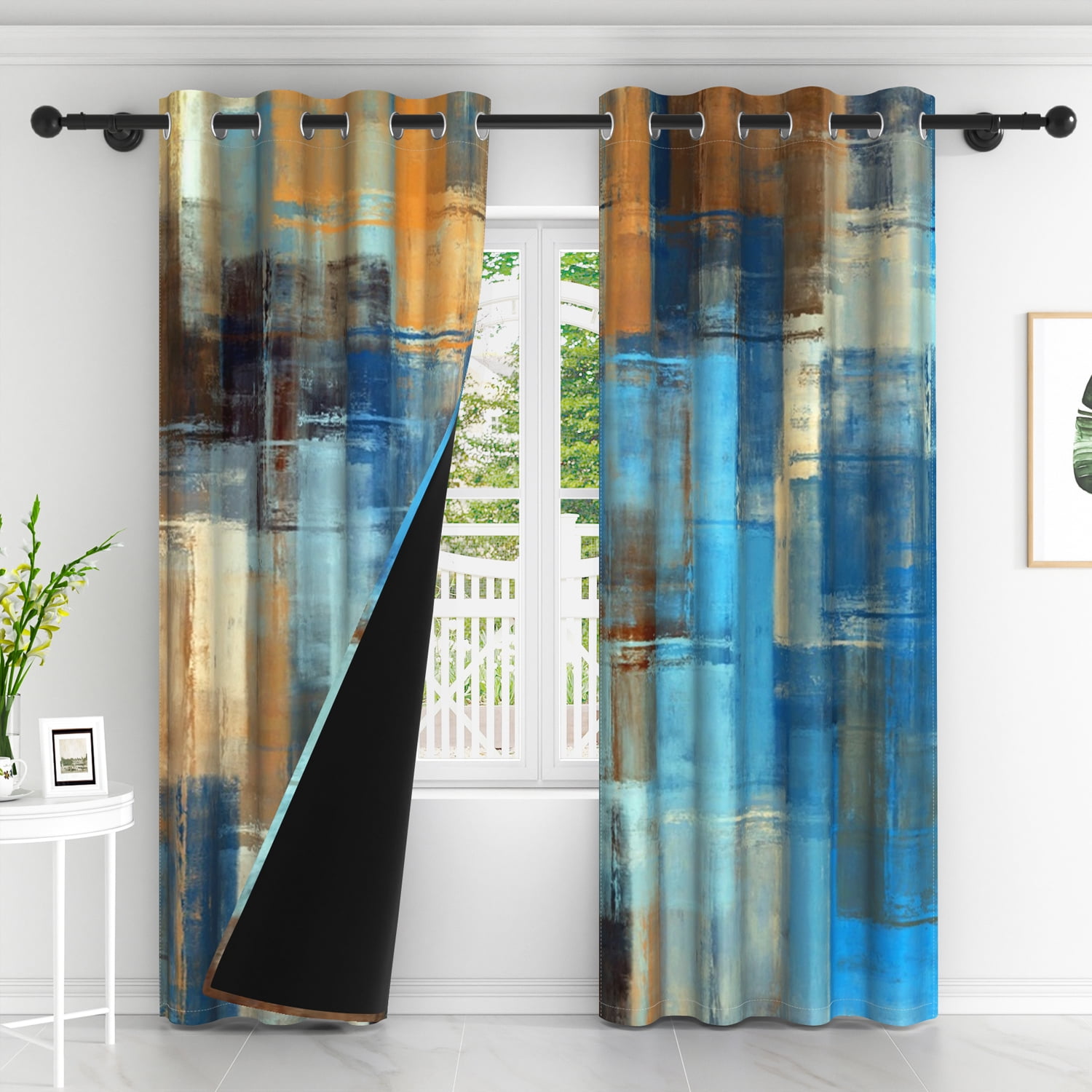 Lfeey Rustic Wooden Blackout Curtains, Vintage Wood Panel Texture, Bedroom Living Room Curtains, 52"x108", 2 Panels