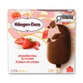 thumbnail image 1 of HAAGEN-DAZS Barres de crème glacée Fraises et crème, enrobage fait de chocolat au lait 3 x 72 ml, 1 of 7