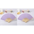 thumbnail image 1 of (2-Pack) Rinsvye Solid Fan Folding Silk Fans Handheld Party Wedding Hand Dance Silk Folding Fan Held Silk Pattern Color Titanium Folding Fan Tools & Home Improvement, 1 of 4